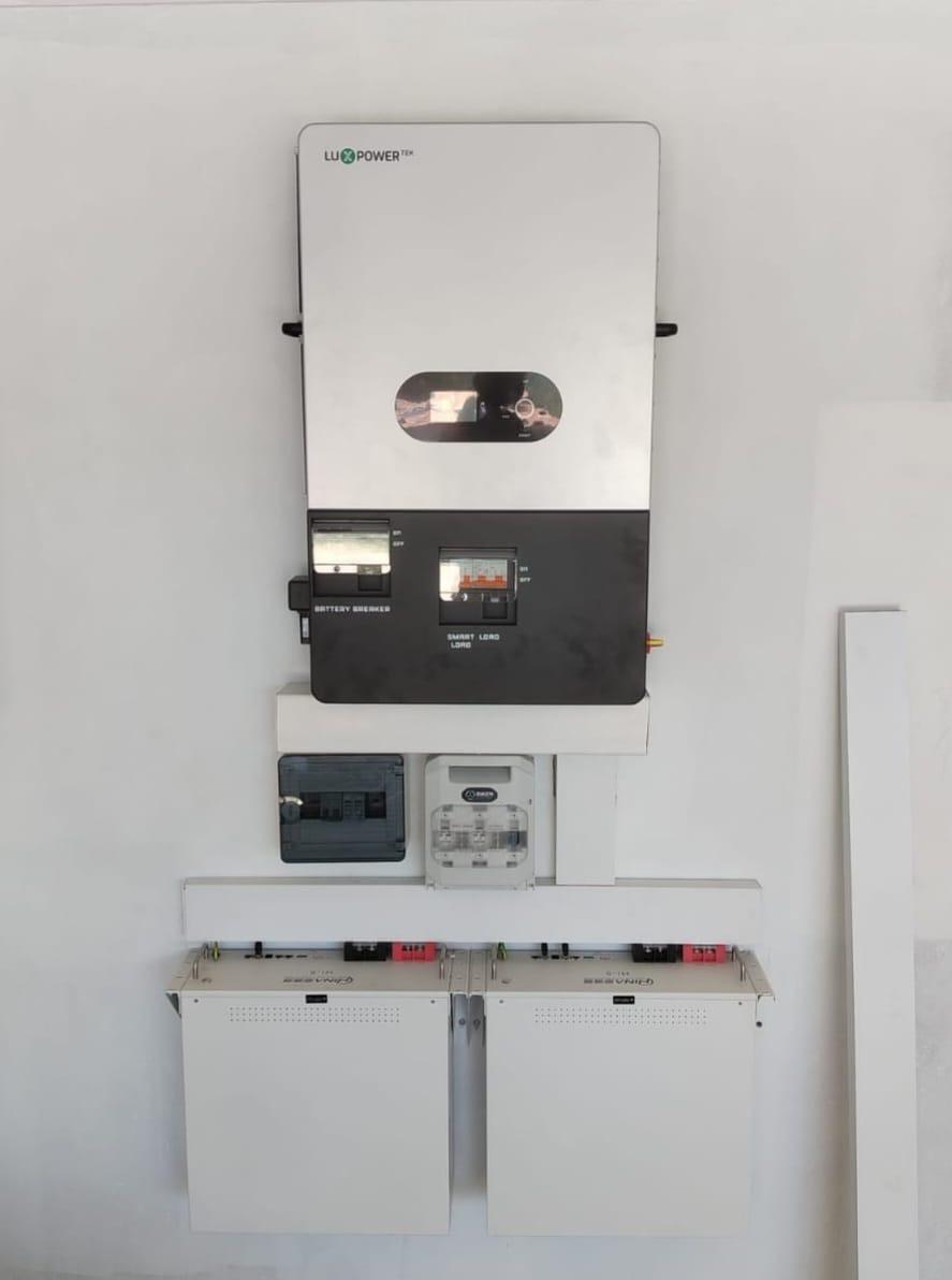 LuxPower inverter and battery bank installation